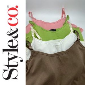 NEW Style & Co Bundle Tank Tops With Built In Bra